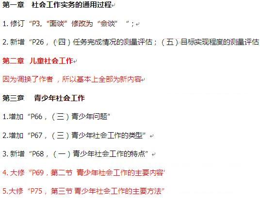 社工初級實務(wù)教材變化1